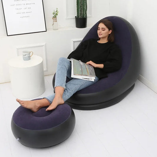 Inflatable Lounger Air Sofa with Foot Rest