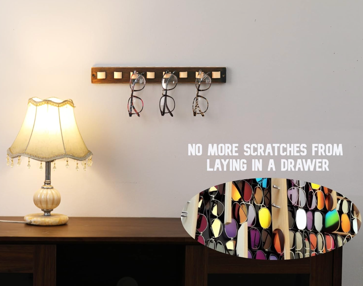 Wall Mounted Sunglass Holder Rack
