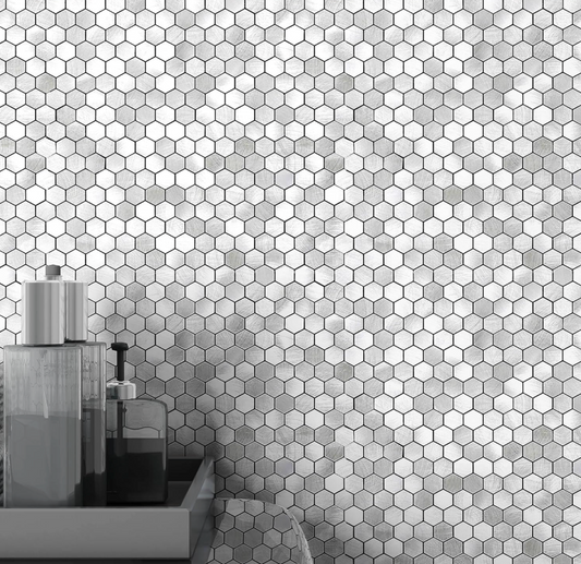 Silver Penny Round Mosaic 3D Wall Tile