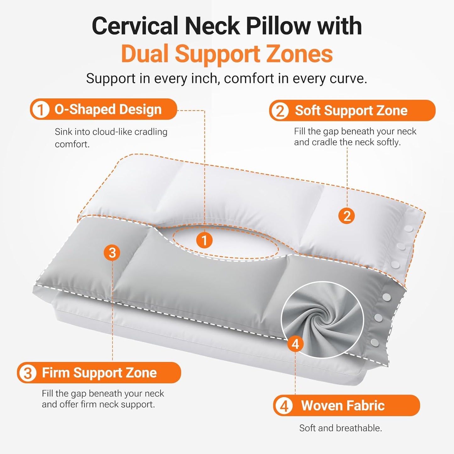 Detachable Dual Layer Ultra Soft Pillow