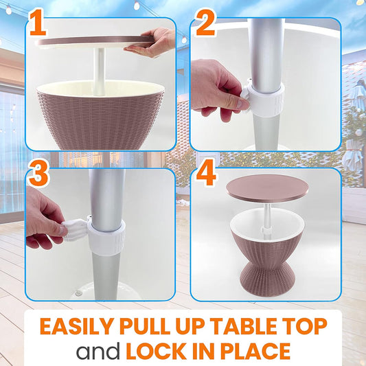 Height Adjustable Ice Cooler Beach Bar Table