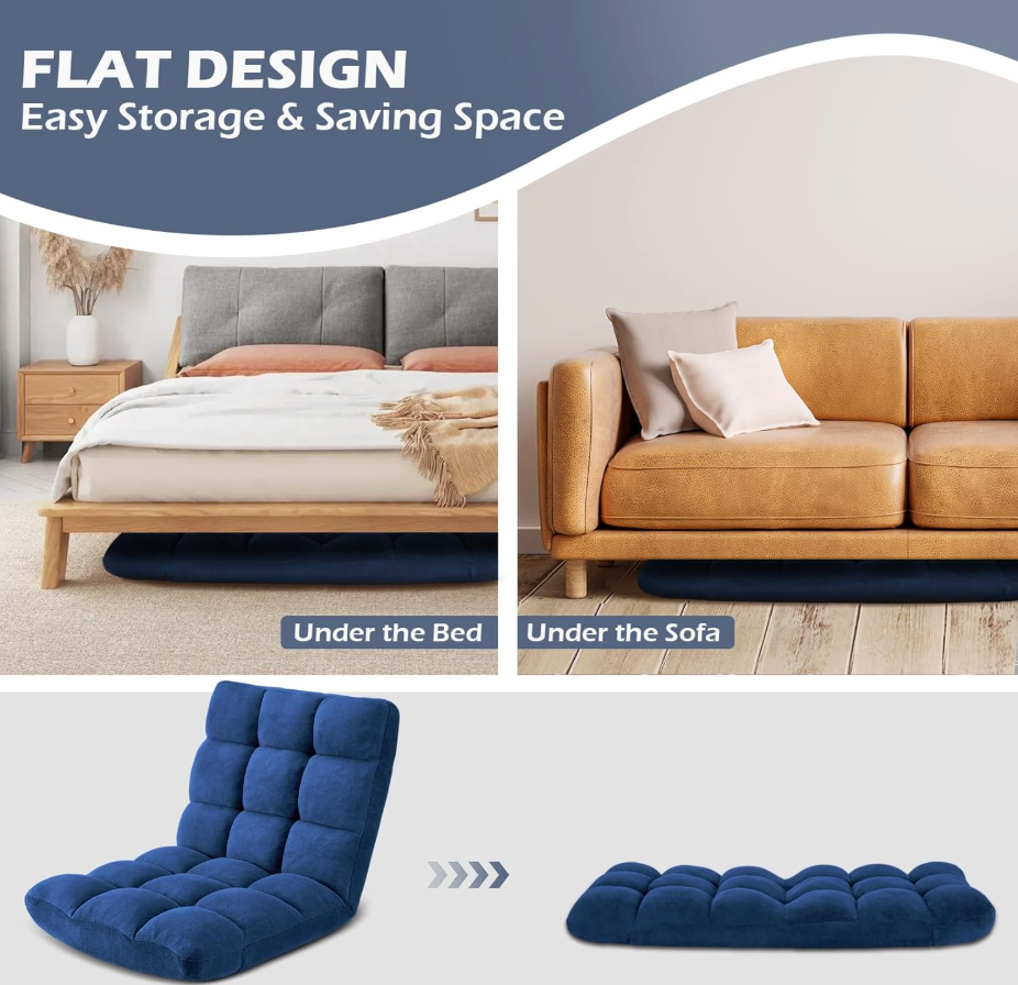 Adjustable 14-Position Folding Floor Sofa Chair