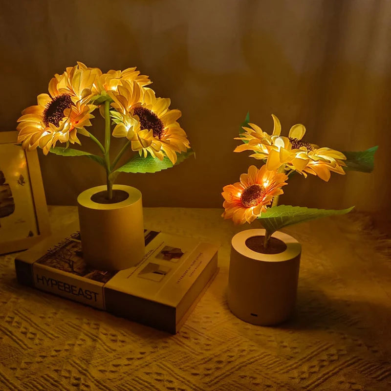 Wireless Sunflower Night Light Lamp (3 Flower Heads)