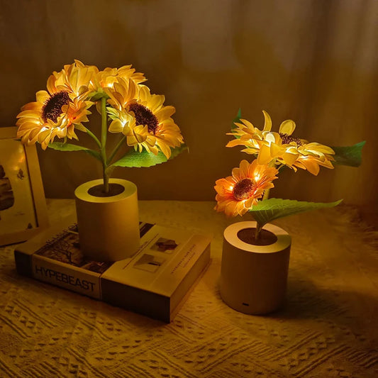 Wireless Sunflower Night Light Lamp (3 Flower Heads)