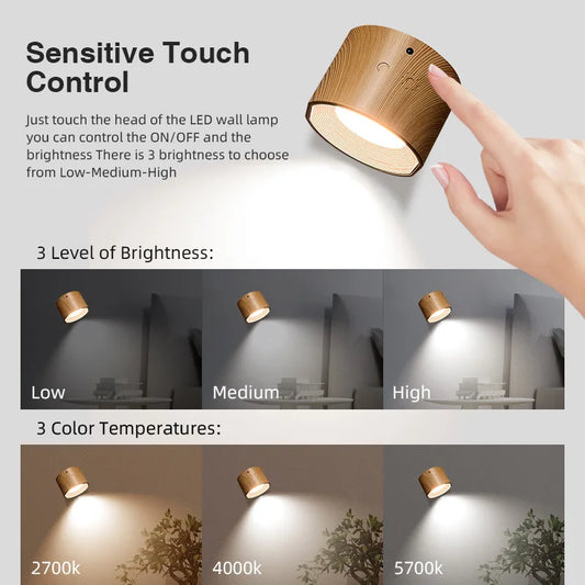 Wall Mounted Rechargeable Magnetic Lamp with Scones