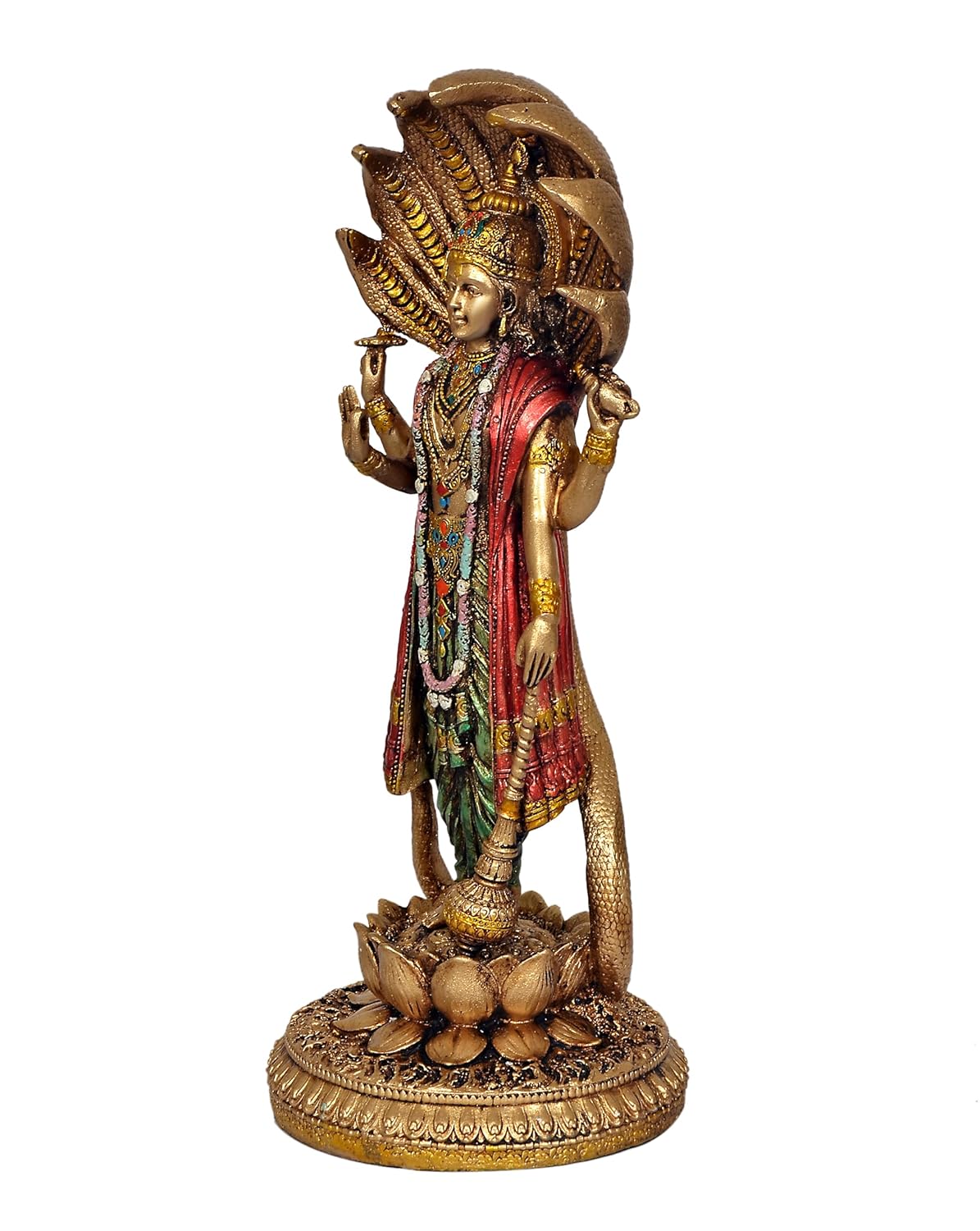 Lord Vishnu Standing Idol  Antique Finish - 12 Inch