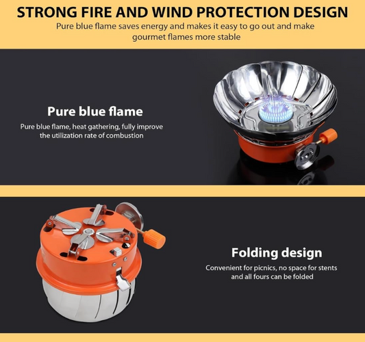 Portable Mini Windproof Lotus Shaped Outdoor Gas Stove