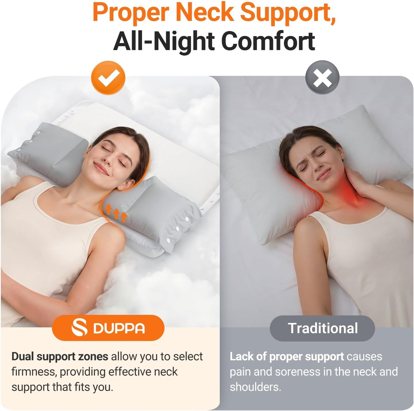 Detachable Dual Layer Ultra Soft Pillow