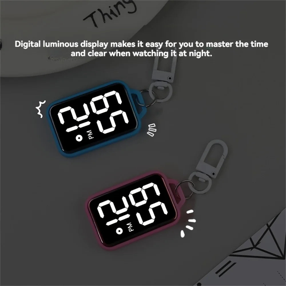 LED Digital Display Keychain Pocket Watch