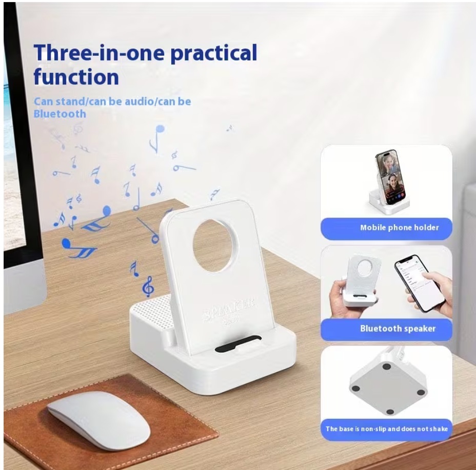 Portable Wireless Induction Speaker With Phone Stand