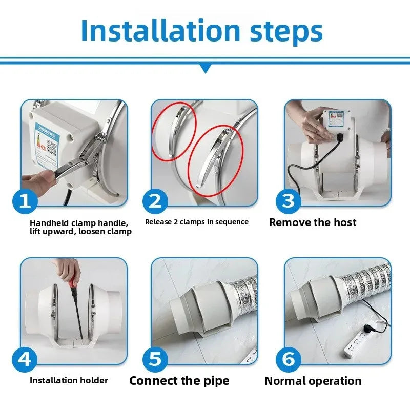 Wall Mounted Inline Ventilation Exhaust Fan