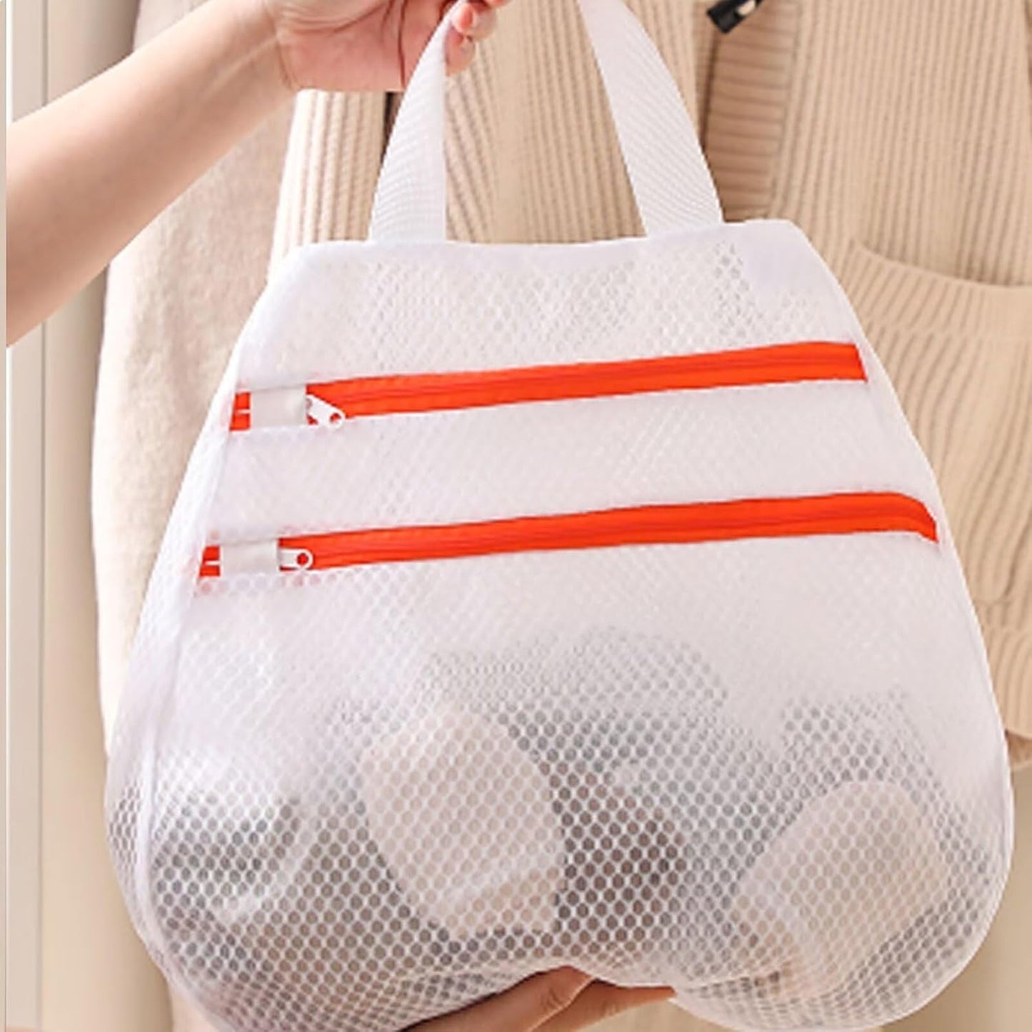 Polyester Washing Laundry Bag With Double Zipper