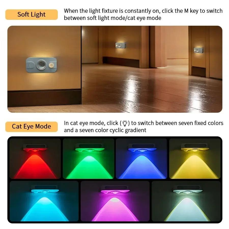 Rechargeable RGB Body Sensor LED Light