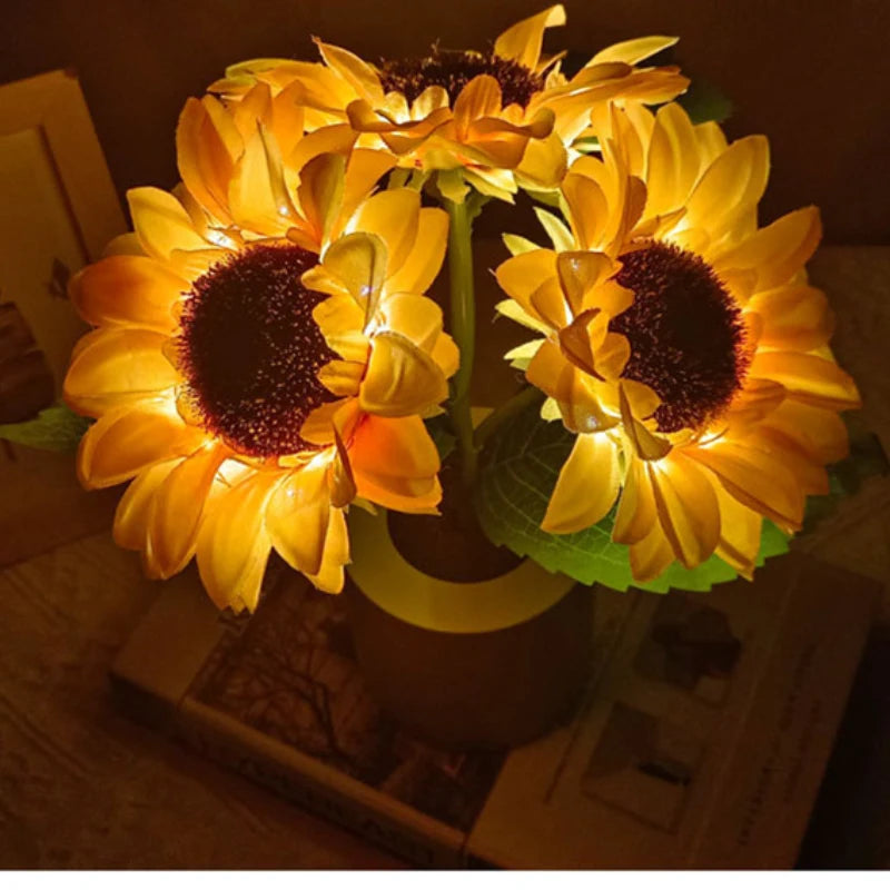 Wireless Sunflower Night Light Lamp (3 Flower Heads)