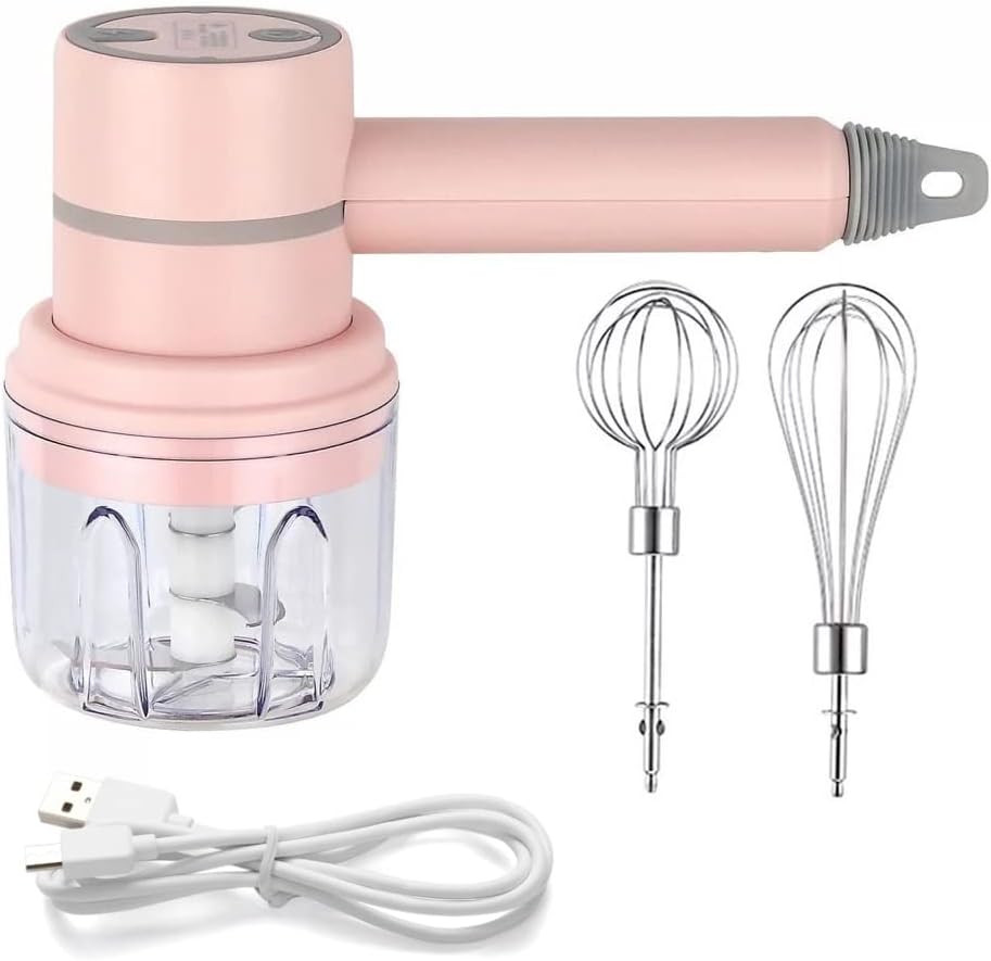 Rechargeable Handheld Blender Mixer with 3 Attachments