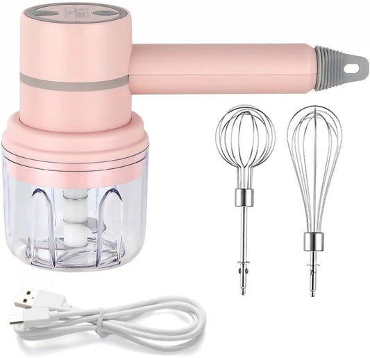 Rechargeable Handheld Blender Mixer with 3 Attachments