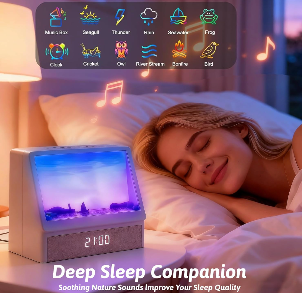 Sunrise Alarm Clock Night Light with White Noise Sound
