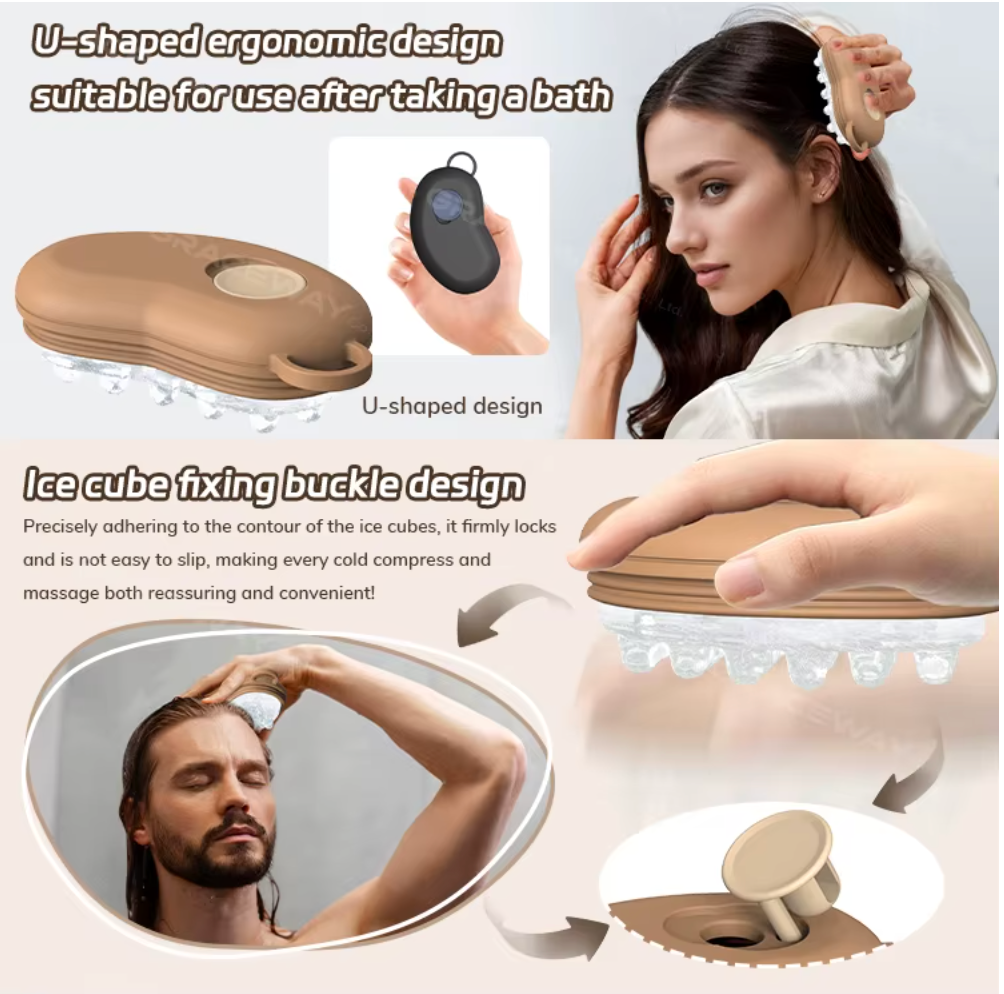Ice Compress Scalp Massager Hair Growth Massage Comb