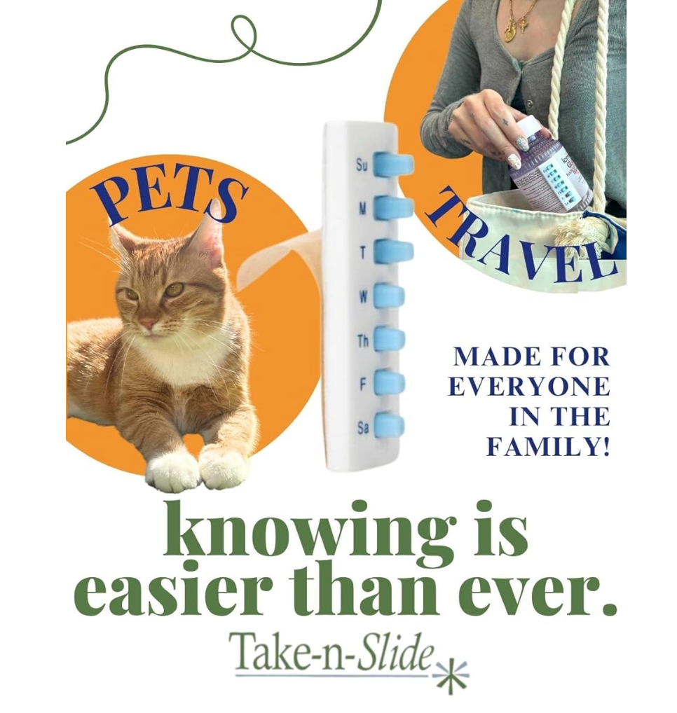 Reusable Non-Toxic Plastic Pill Tracker & Reminder