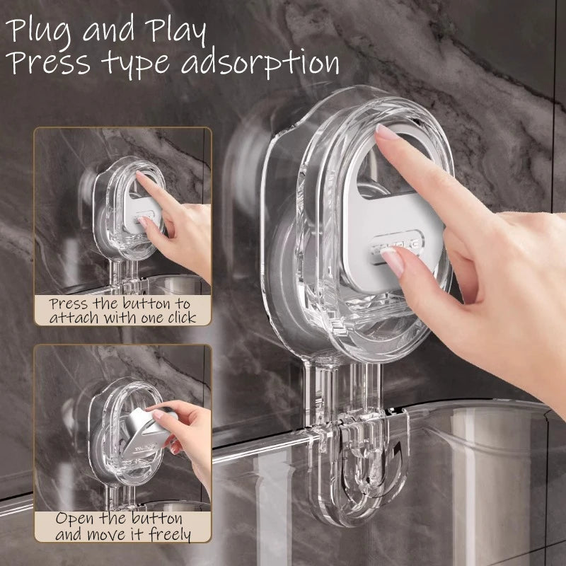 Wall-Mounted Suction Cup Bathroom Organizer
