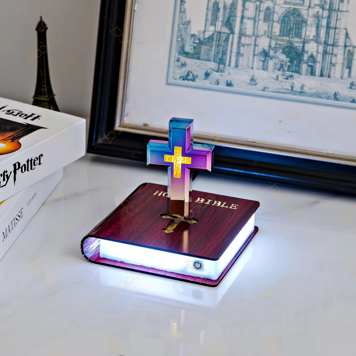 Magnetic Levitation Cross Book Lamp