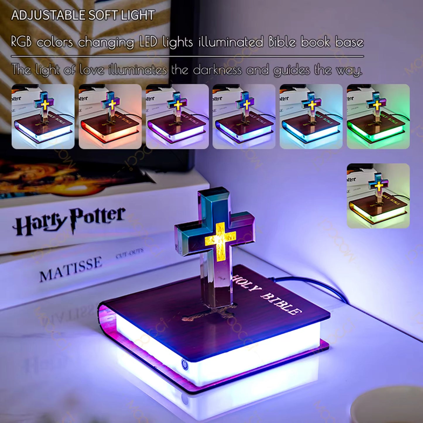 Magnetic Levitation Cross Book Lamp