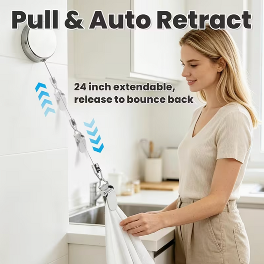Stainless Steel Retractable Clip On Hanger