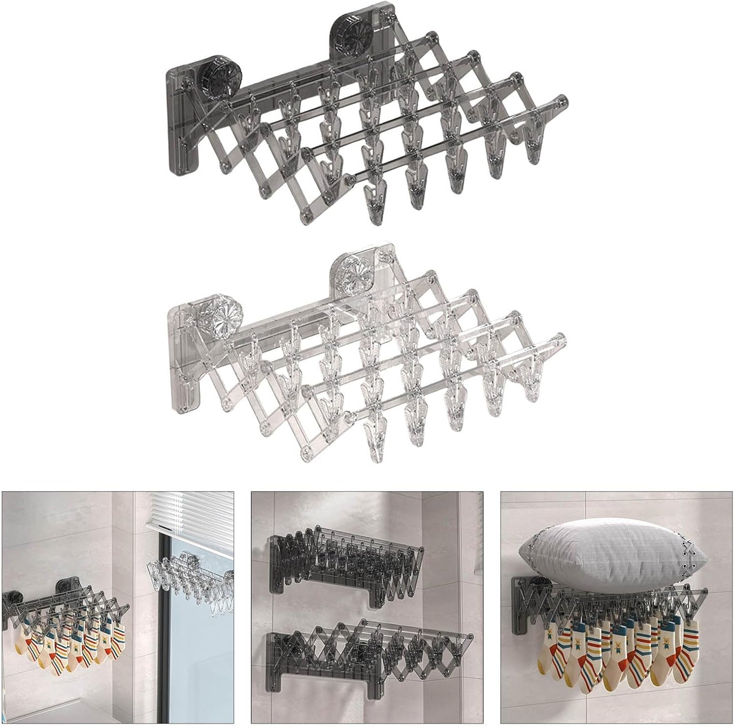 Wall Mounted Foldable Suction Cup Organiser