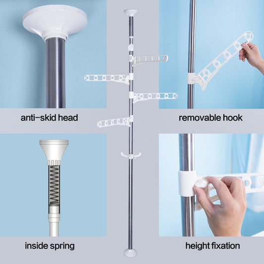 3 Tier Triple Wing Telescopic Adjustable Clothes Drying Rack