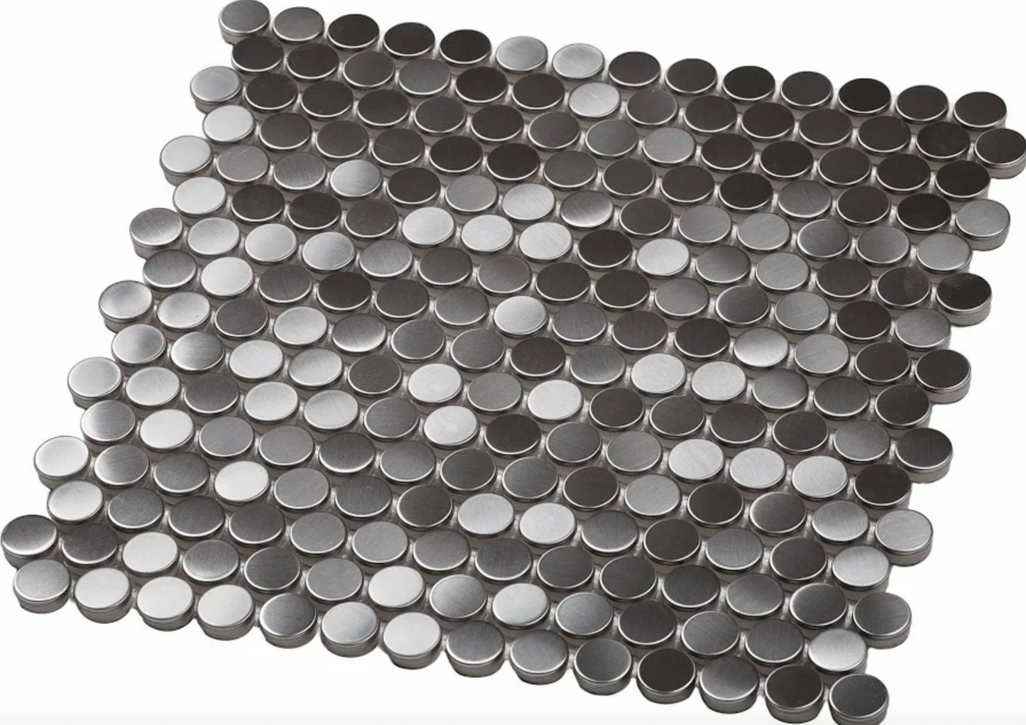 Silver Penny Round Mosaic 3D Wall Tile
