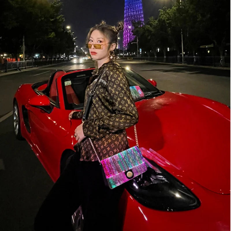 Glow-in-the-Dark Fiber Optic LED Handbag