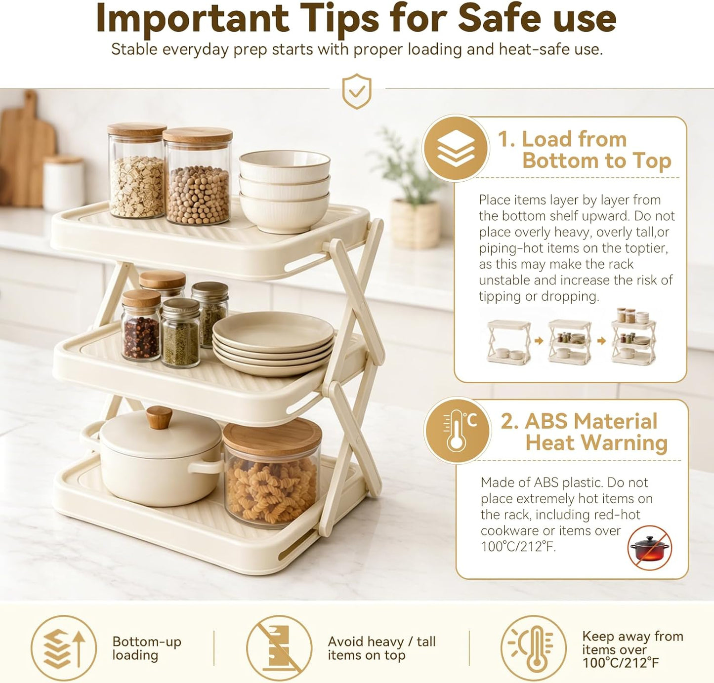 Foldable 3-Layer Rack Organizer