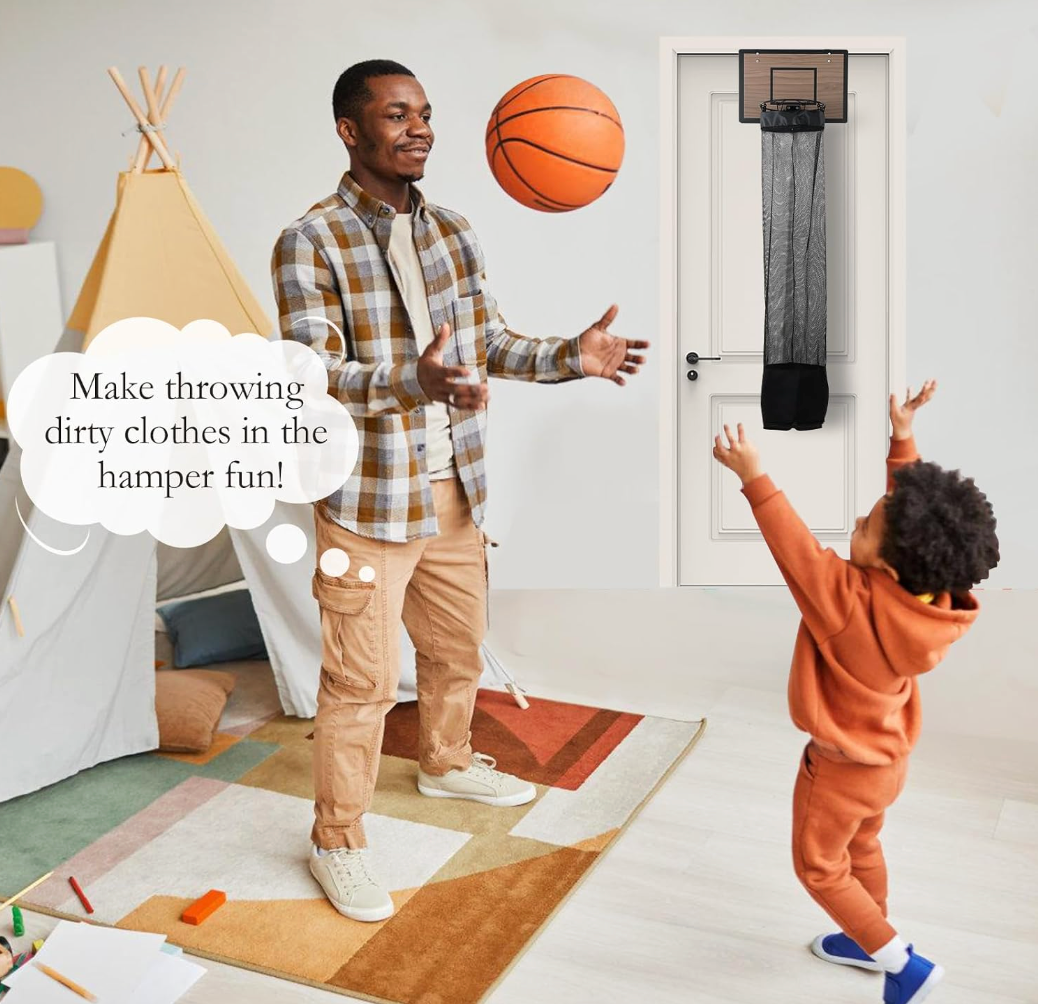 Over the Door Basketball Hoop Laundry Basket