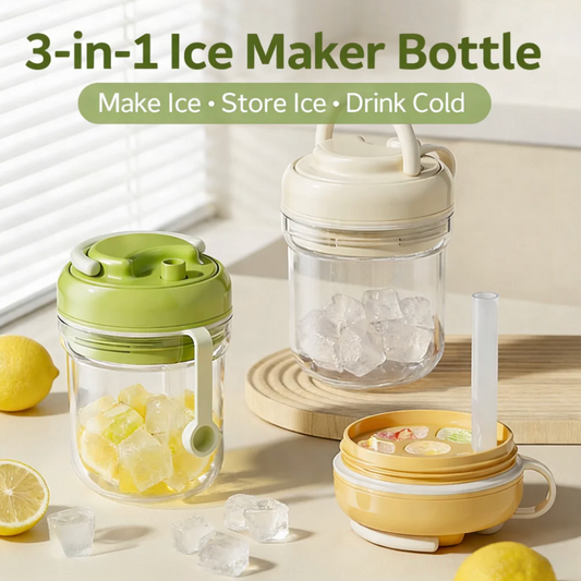 2-in-1 Ice Cube Maker Water Bottle with Straw