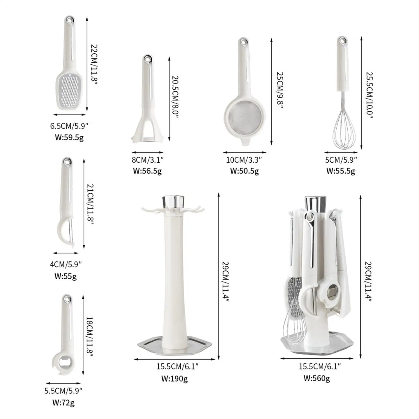 Stainless Steel 7-Piece Kitchen Gadget Set