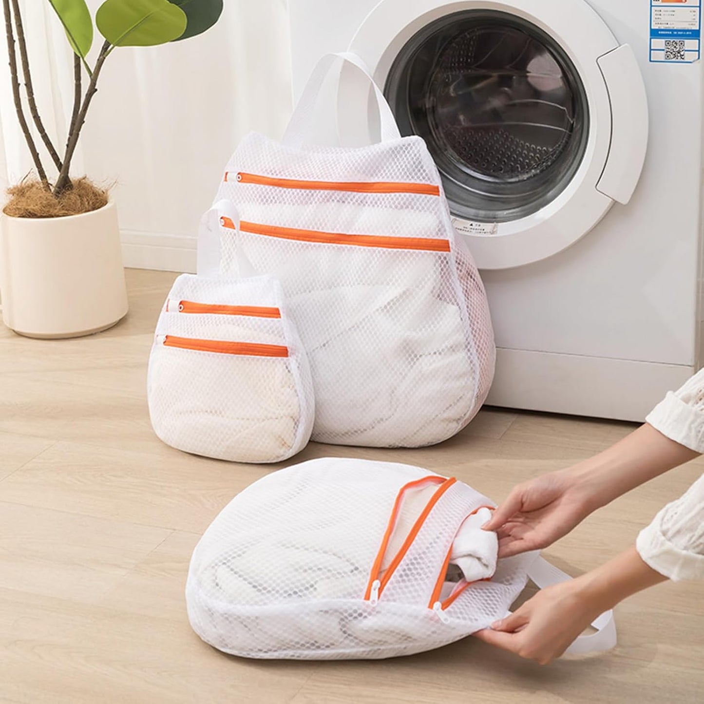 Polyester Washing Laundry Bag With Double Zipper