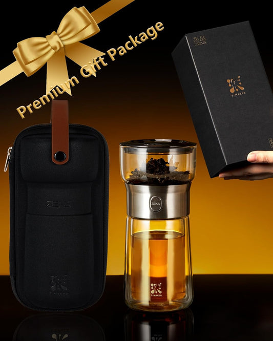 Portable Double Wall Glass Tea Cup With Infuser