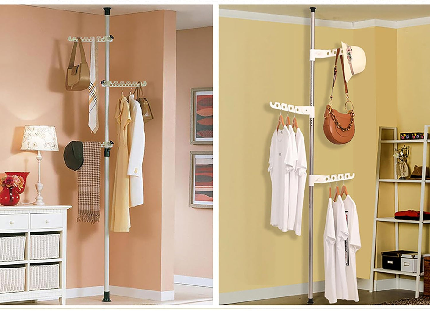 3 Tier Triple Wing Telescopic Adjustable Clothes Drying Rack