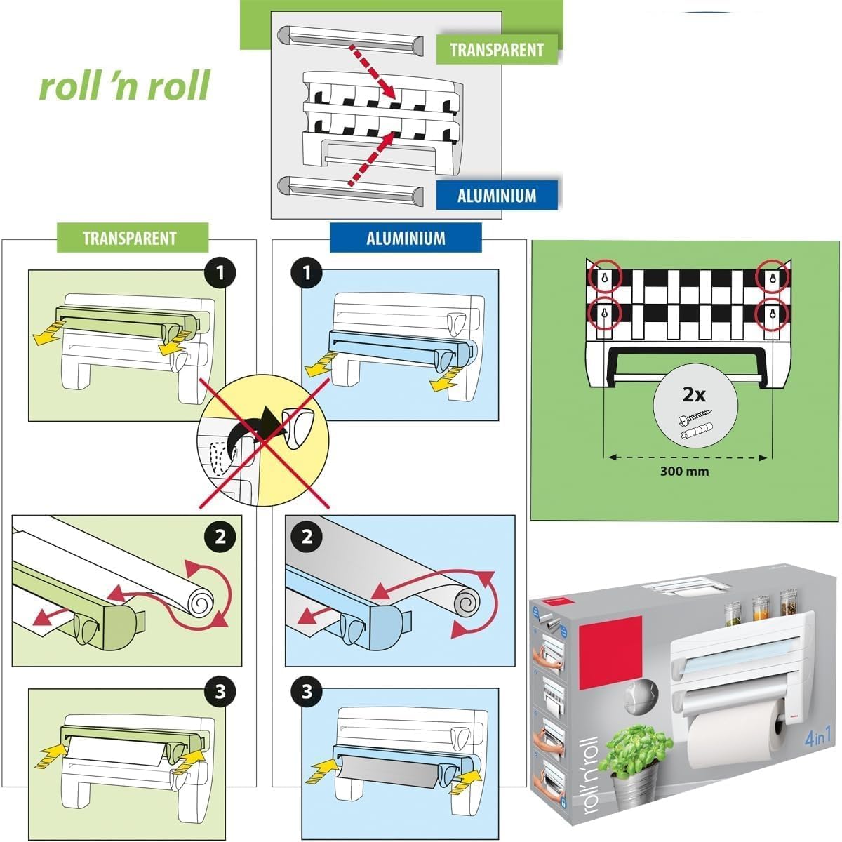 Multi-Function Kitchen Rack with Tissue & Foil Dispenser