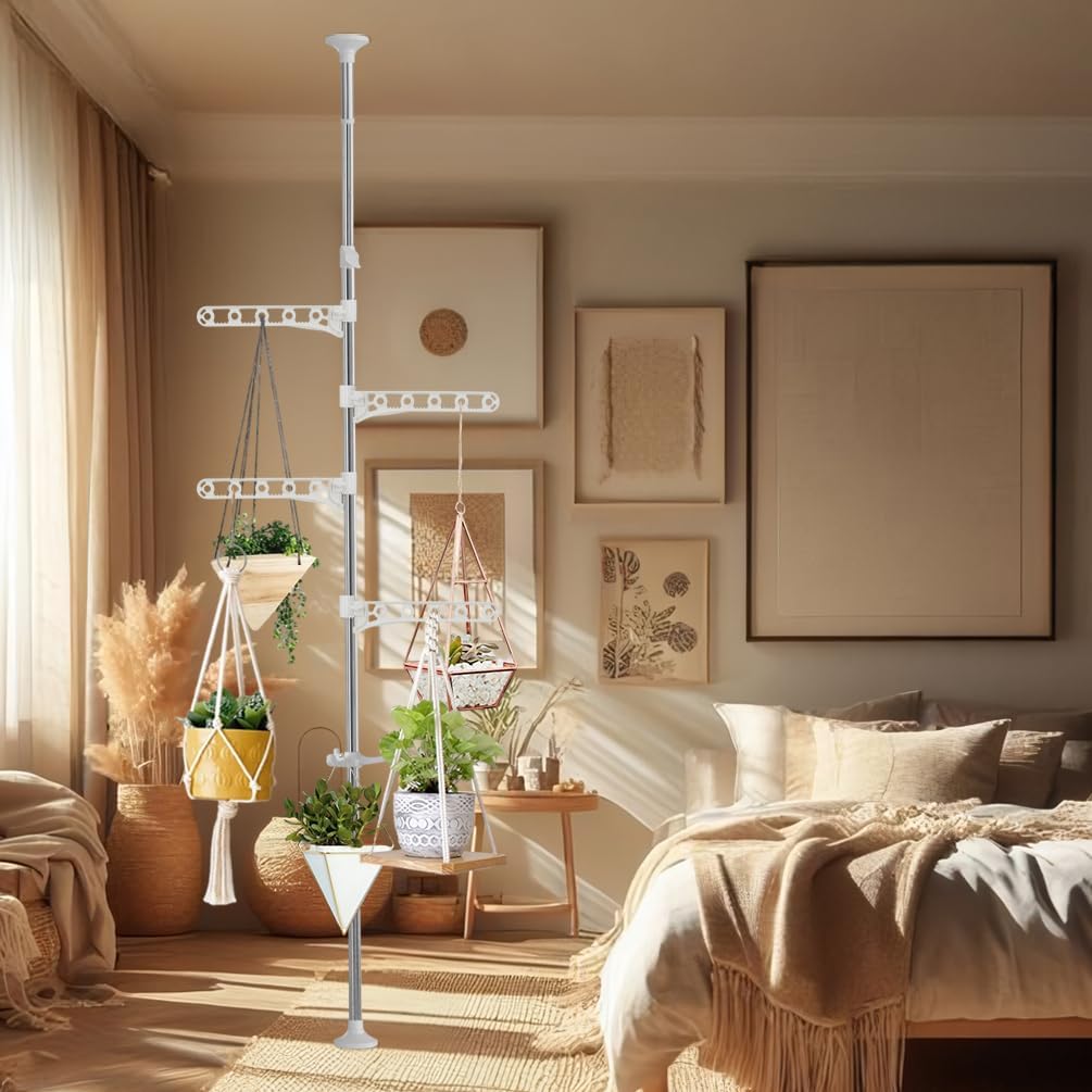 3 Tier Triple Wing Telescopic Adjustable Clothes Drying Rack