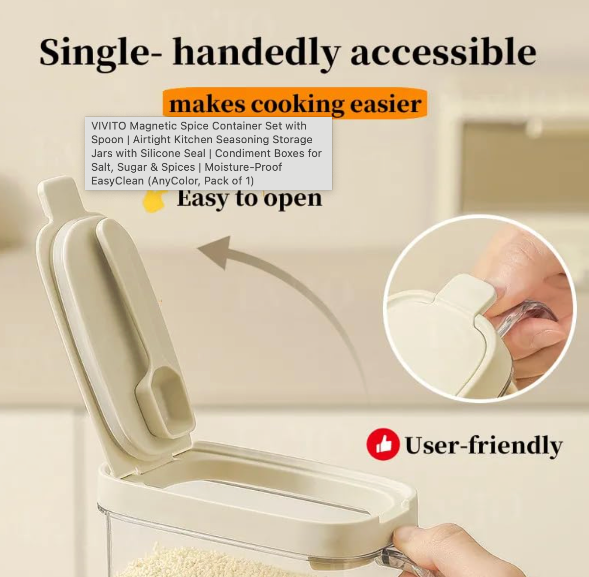 Integrated Spoon Lid Seasoning Jar