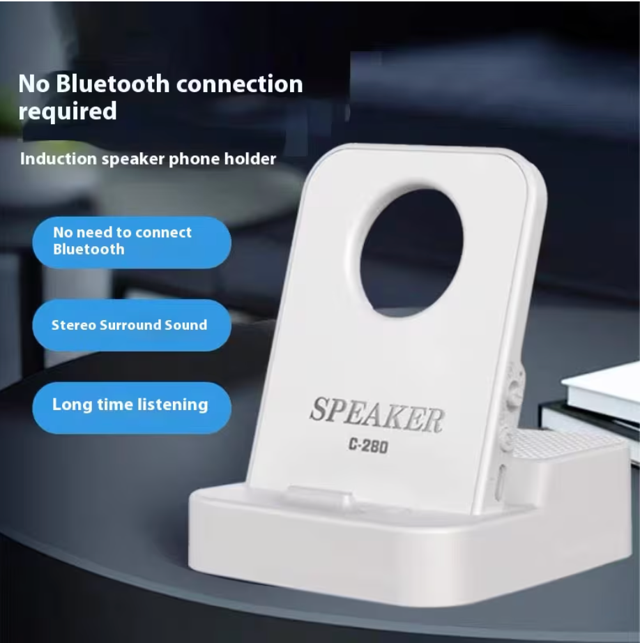 Portable Wireless Induction Speaker With Phone Stand