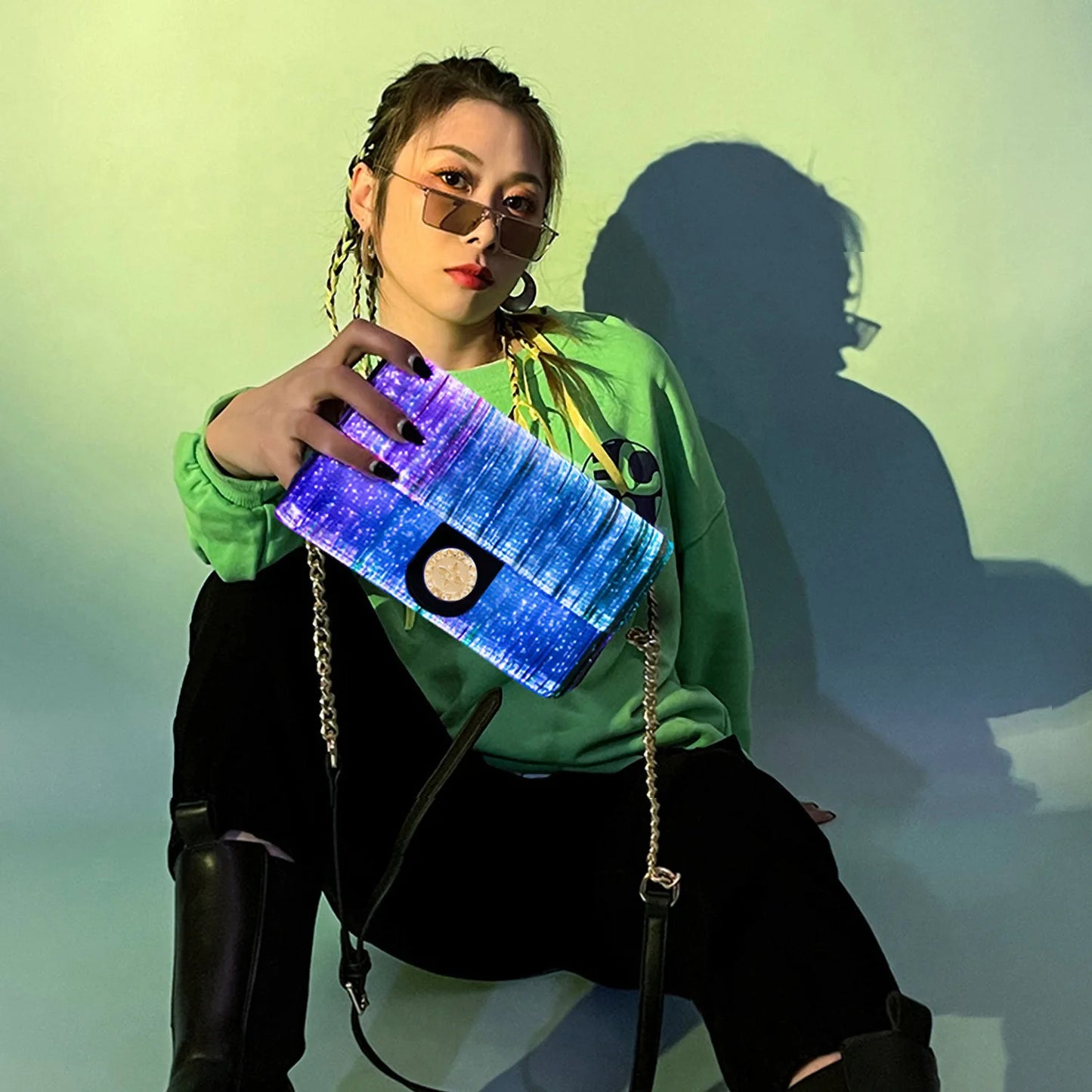 Glow-in-the-Dark Fiber Optic LED Handbag