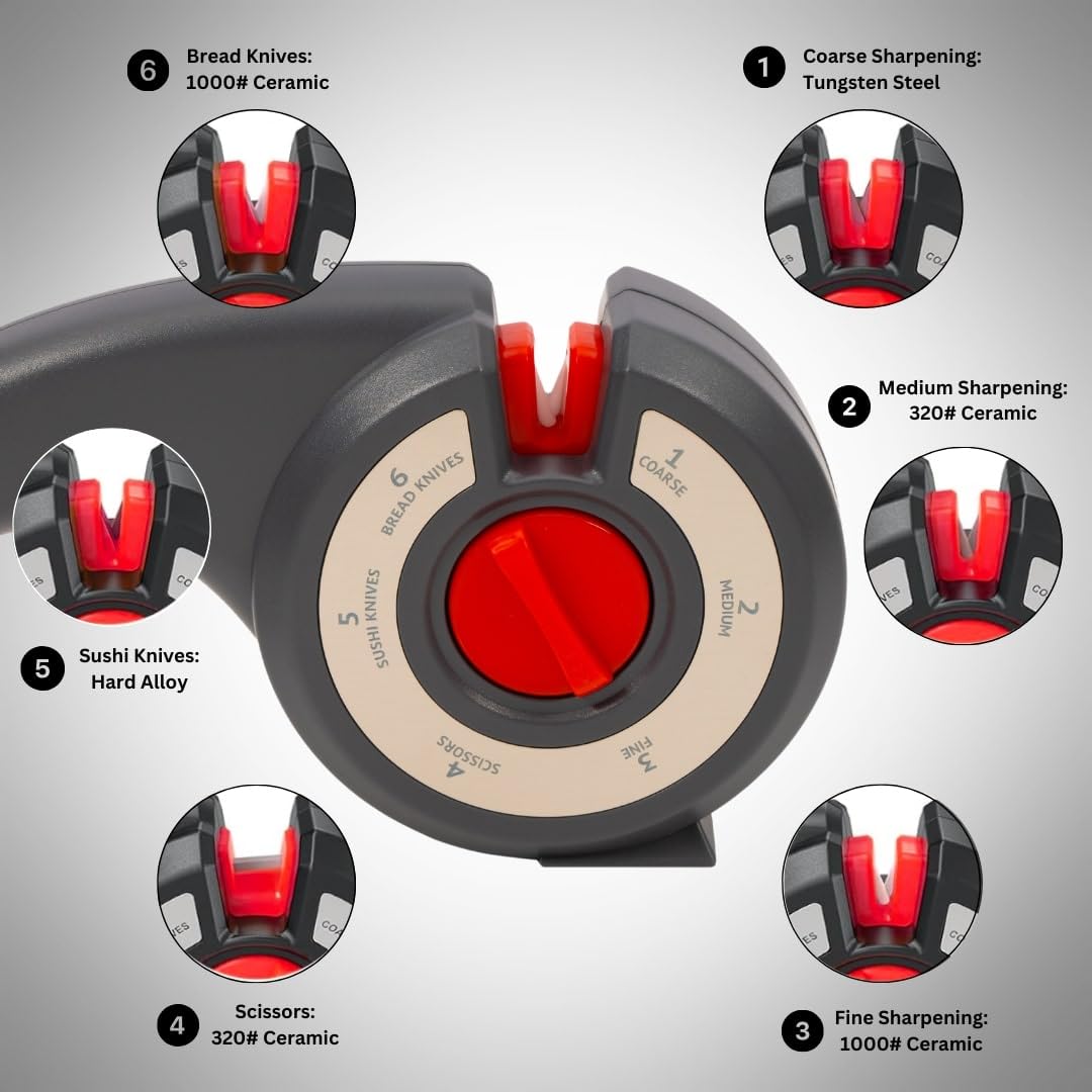 Adjustable 6-Stage Anti Slip Knife Sharpener