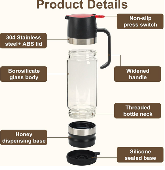 Honey Dispenser Jar With Handle (300 ML)