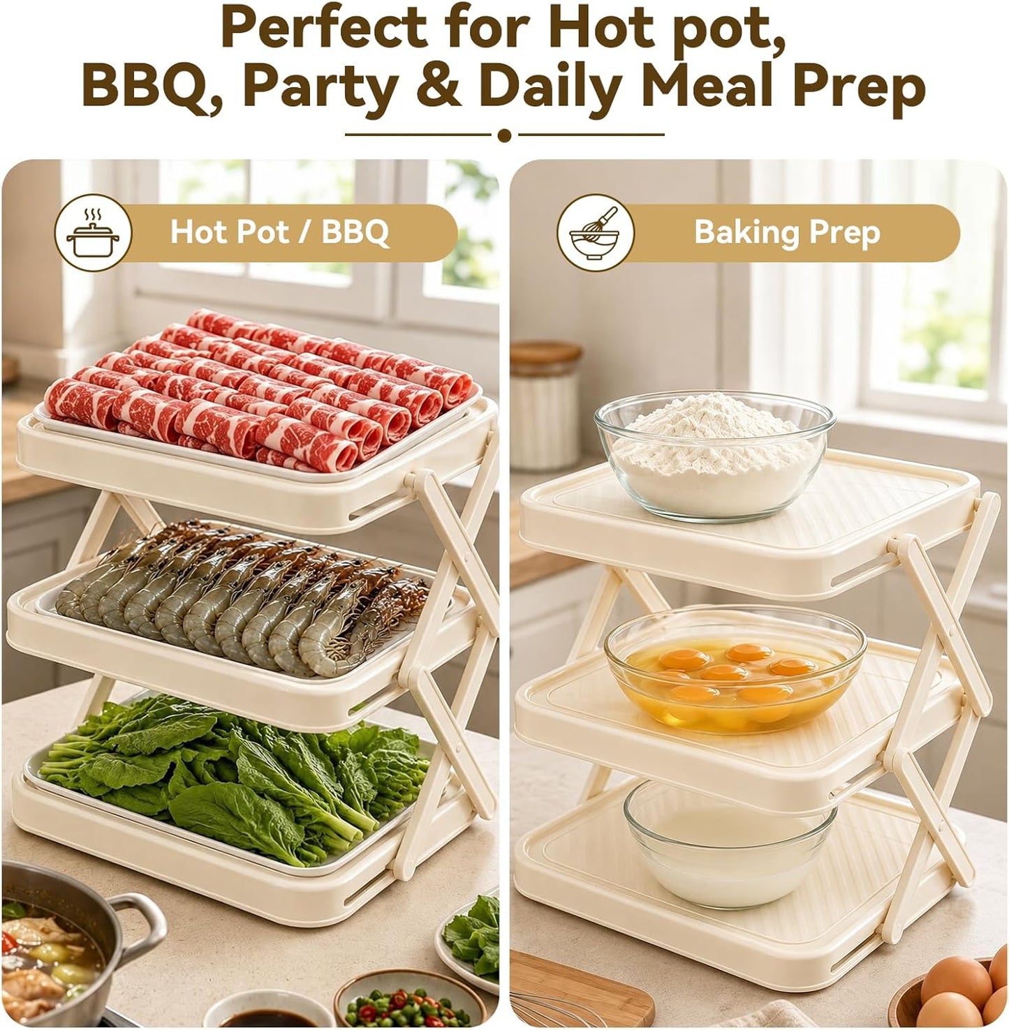 Foldable 3-Layer Rack Organizer